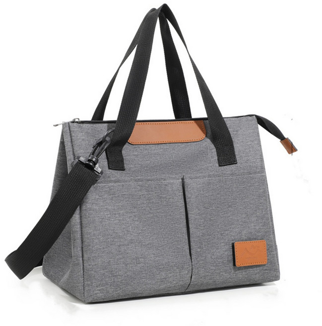 유앤아이백 보온 보냉 직장인 도시락 가방, 그레이