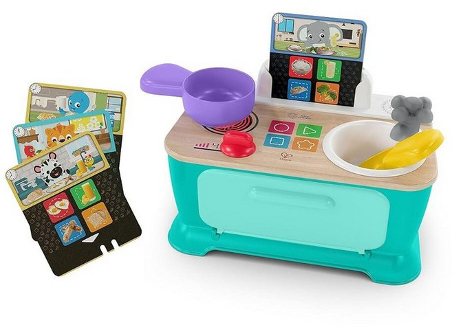 Baby Einstein + Hape 매직 터치 주방 놀이 장난감 요리 스토브 세트 실제 사운드와 음악 소근육 운동 능력 개발 만 1 2 3 4세 이상, 매직 터치 키친