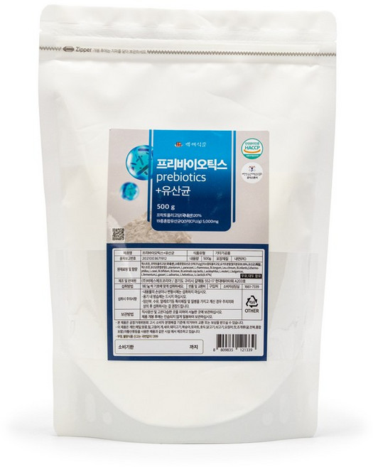 백세식품 프리바이오틱스 + 유산균 분말 대용량 국내산 HACCP 인증제품, 500g, 3개