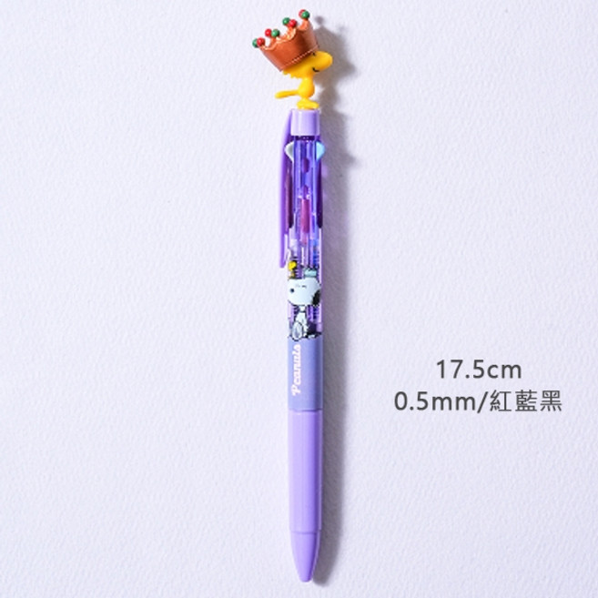 韓國大創Daiso史努比文具系列 韓國製正版授權, 1個, 立體三色筆0.5mm 糊塗塌客, Multi-color