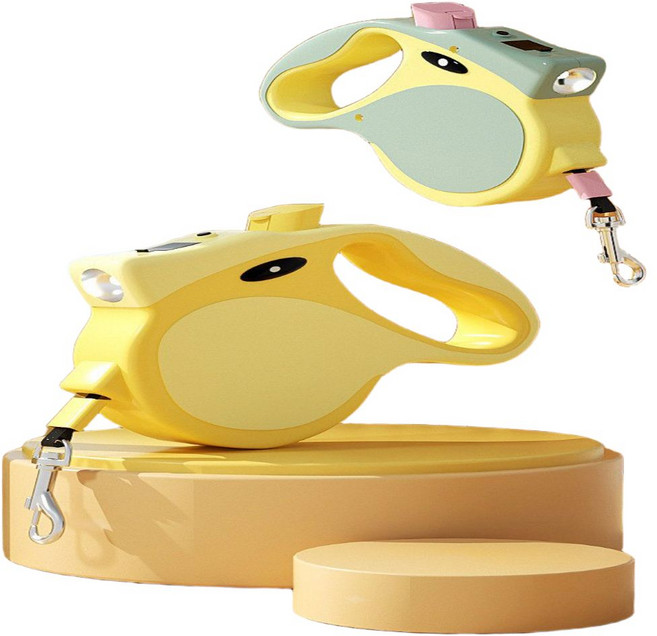 봉식스토어 반려동물 야광조명 자동리드줄, 1개, 옐로우