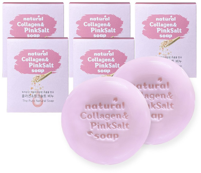 봄결 콜라겐 & 핑크솔트 비누, 105g, 5개입
