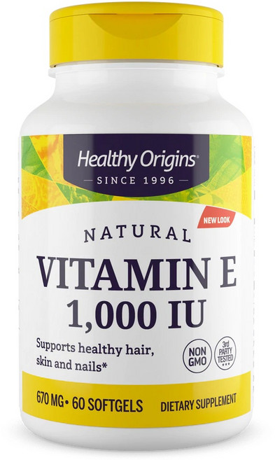 헬시오리진스 E-1000 내추럴 믹스드 토코페롤 소프트젤, 60정, 1개