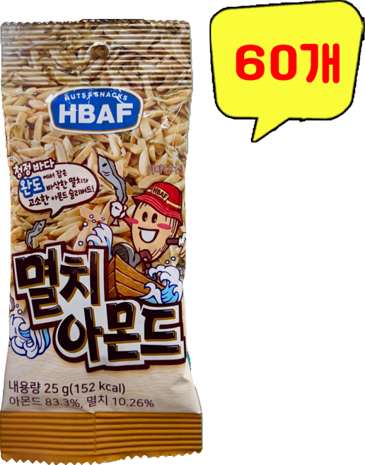 바프 멸치 아몬드 25g, 60개
