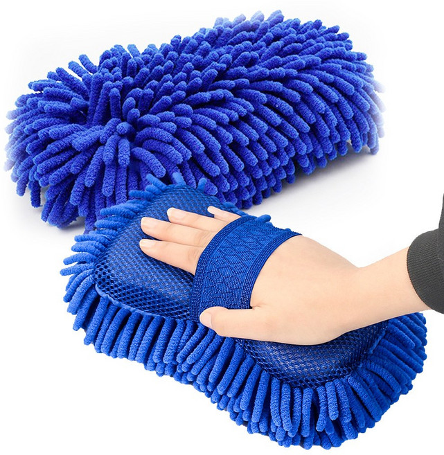 멀티 극세사 세차 스펀지 미트, 1개, 혼합