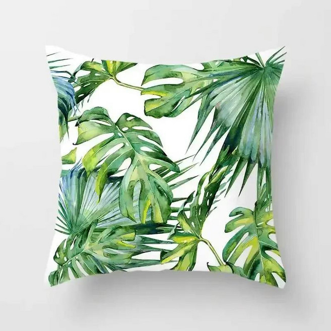 열대 식물 선인장 몬스터 여름 장식 투척 베개 쿠션 커버 야자수 잎 녹색 홈 케이스, 8. 187