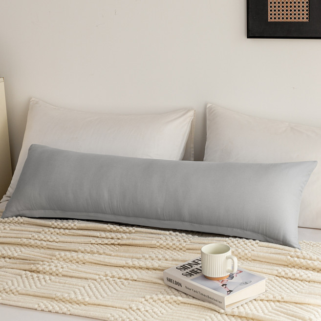 바디필로우 등쿠션 긴 베개 롱쿠션 대쿠션 일자형, 그레이