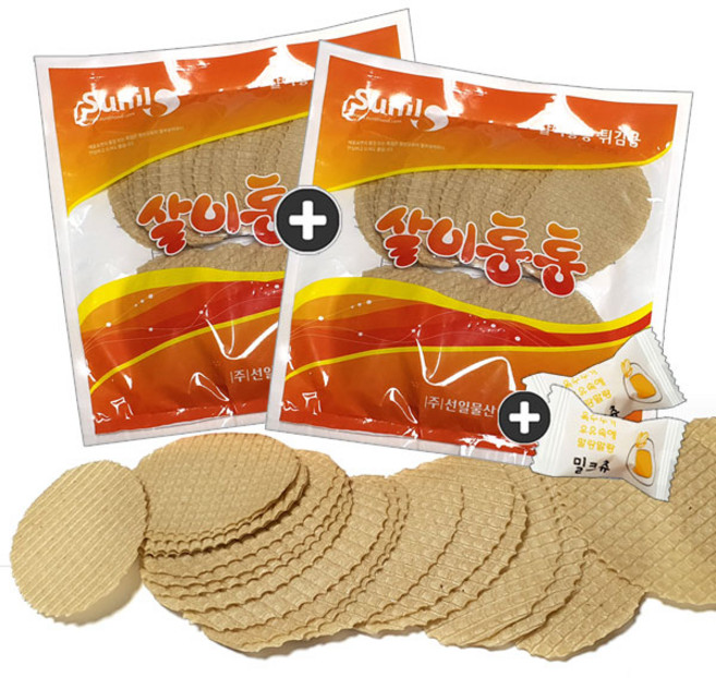 주전부리몰 선일물산 살이통통 튀김쥐포 어포(400g) 2봉(밀크츄 2봉포함), 1세트