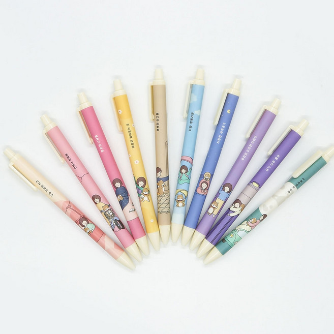 핑크풋 보리야누나야 매일쓰는 볼펜 0.38mm, 1개, 랜덤