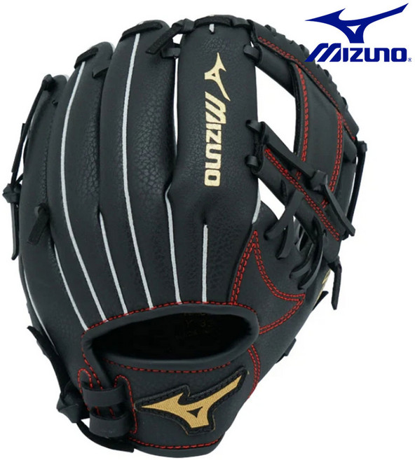 미즈노 유소년 올라운드 글러브 연식 와일드키즈 야구글러브 33900 9인치 블랙, 우투(왼손착용)