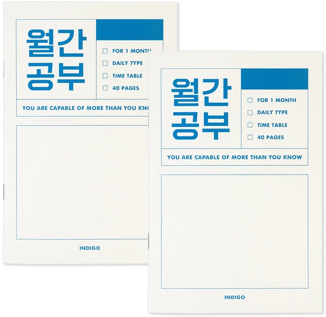 인디고 월간공부 스터디 플래너 1개월, 블루, 2개 - 쿠팡