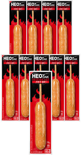 허닭 닭가슴살 소시지 후랑크 불닭, 10개, 70g