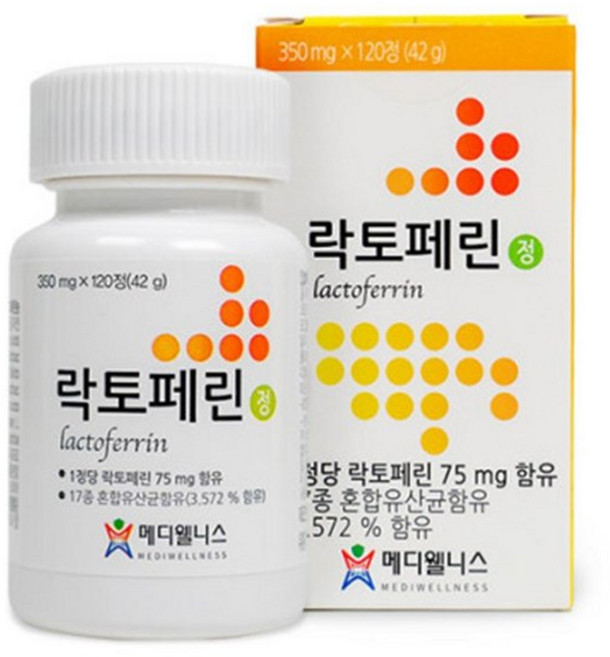 메디웰니스 이뮨랩 이뮨페린 120정 락토페린 17종 혼합유산균, 1세트