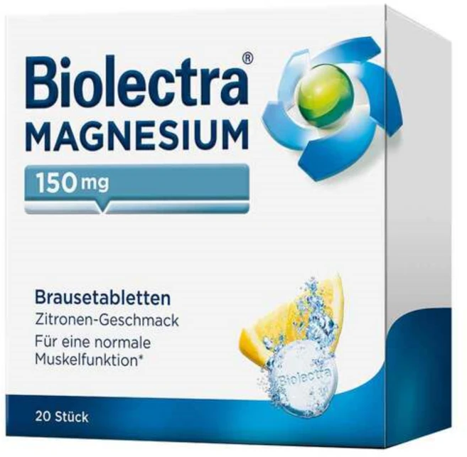 바이오렉트라 Biolectra 마그네슘 150mg 레몬 발포성 정제 20개, 1개, 20회분 - 쿠팡