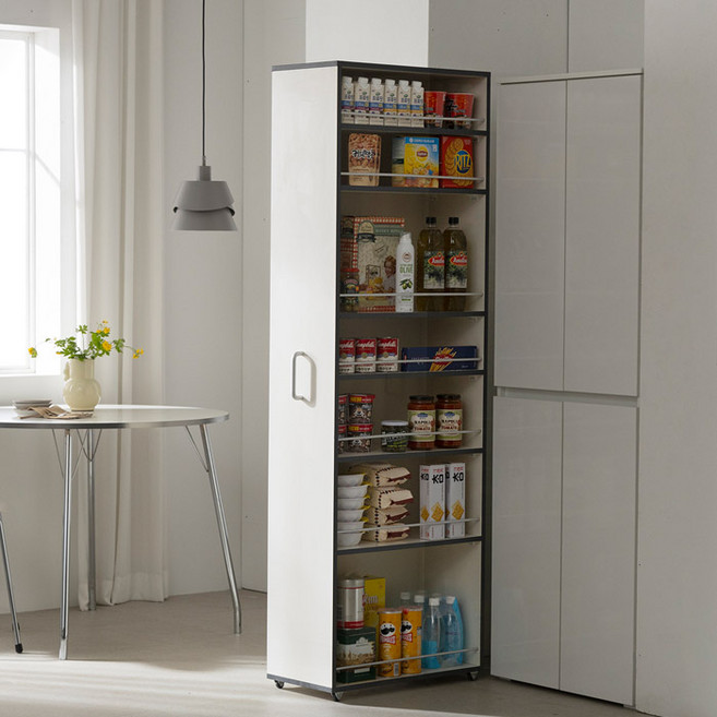 보루네오 노빌트 슬라이딩 냉장고 틈새장 300, 투톤아이보리