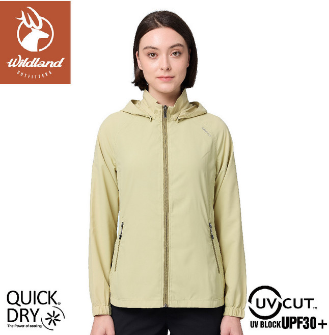 Wildland 荒野 女 涼感抗UV輕薄防護外套 月桂樹黃