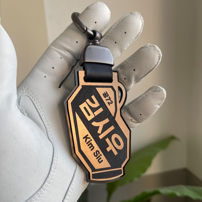 [주문제작] 골프백 디자인 네임택 캐디백 보스턴백 가방 캐리어 이름표, 메탈브론즈, 1개