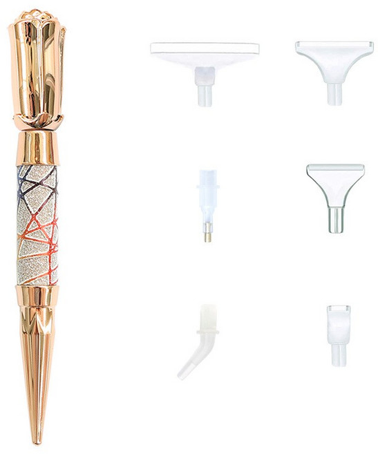 뉴타임즈 고급펜 세트 드 부자재 취미 작업도구 파란색 DIY 고급형 보석십자수 펜세트 도구 보석십자수 도구 포인트 펜세트, 1세트, 3번 포인팅 펜 + 플라스틱 6 개