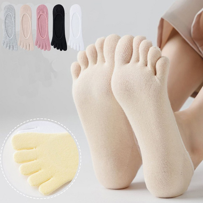 여성발가락양말 무지 봄 여름 발가락덧신 페이크삭스 5켤레세트