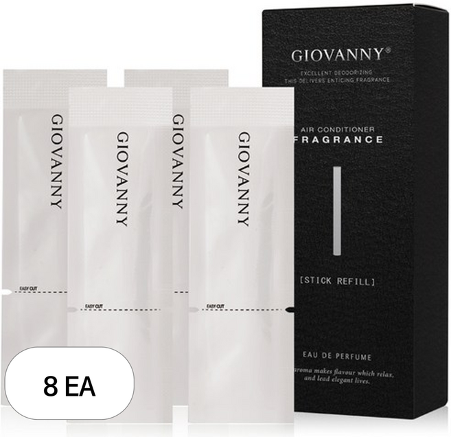 GIOVANNY 차량용 스틱 디퓨저 리필, 8개, 아베피치