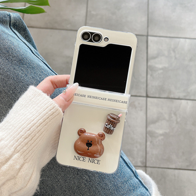 아펙시움 휴대폰케이스 갤럭시 z플립7 z플립5 z플립6 z플립4 힌지보호 낙상 방지 케이스 입체곰