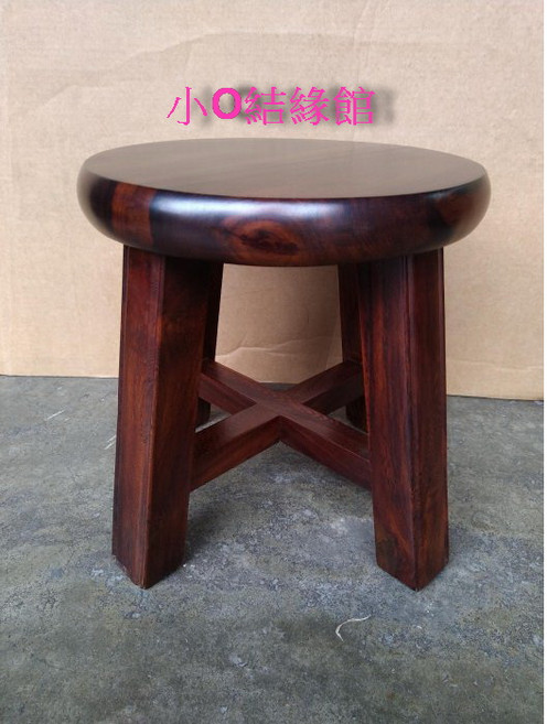 小O結緣館 雞翅木圓面小板凳 泡茶椅 休閒椅, 1個