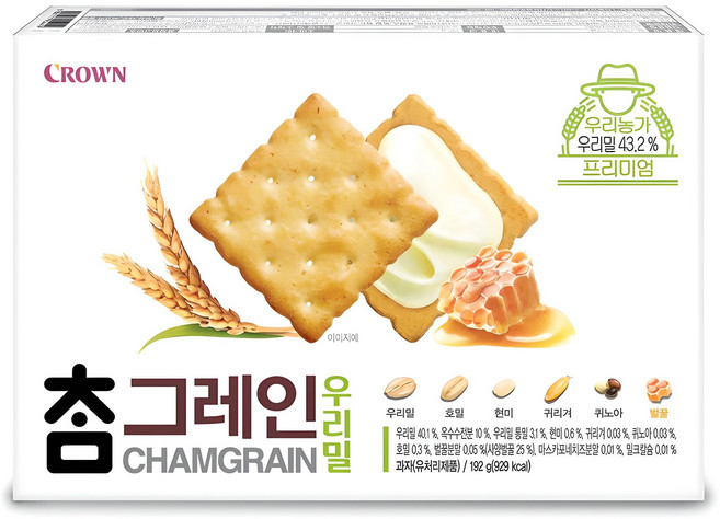 크라운 참그레인 우리밀, 1개, 192g