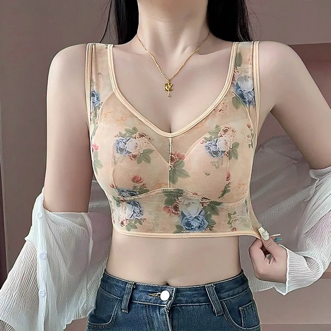 루이벤 [1+1기획] 올메쉬 노와이어 플라워 브라 (4컬러/3사이즈)