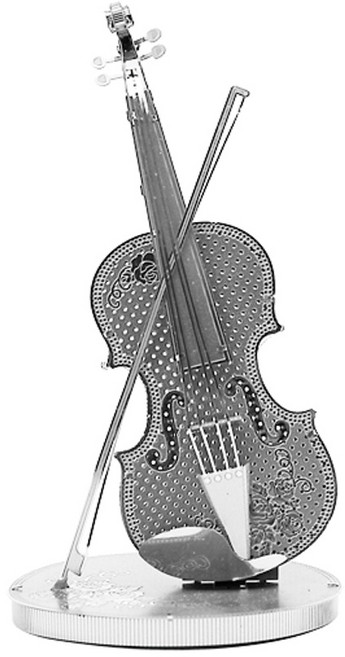 3D메탈미니실버 바이올린입체퍼즐건축모형조립키트, 단품, 단품, 1개