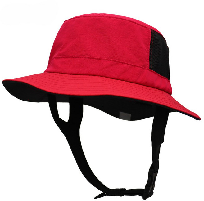 서핑 용품 액세서리 턱 조정 가능한 양동이 모자 수상 스포츠 비치 메쉬 통기성 태양 남자 여자 야외 낚시 UPF50 +, 옵션05) Red