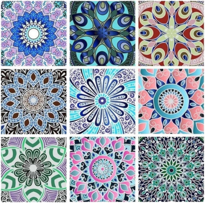 콘티 인도풍 욕실 타일 주방 셀프 인테리어 스티커 시트지 10장, 3번 인도풍 1012