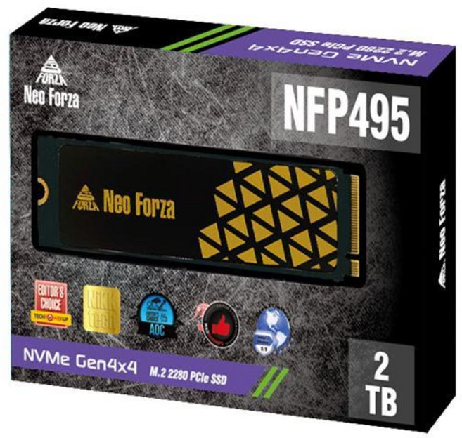 Neo Forza 凌航 NFP495 2TB PCIe Gen4x4 SSD 石墨烯厚銅散熱片, 1個