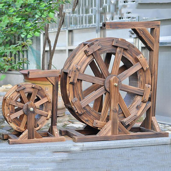 대형 연못 물레방아 정원 조경 분수 폭포 장식 카페 펜션 야외 인테리어 200cm, 1개, 바퀴 직경 120cm