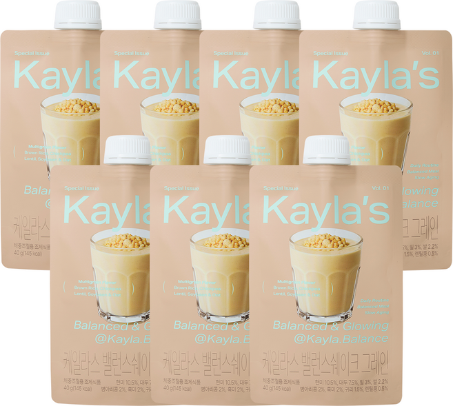 케일라스 Kaylas 밸런스쉐이크 식사대용 한끼 단백질 쉐이크 보충제 그레인, 7개, 40g