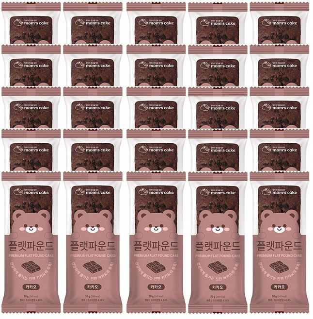 맘스케이크 오븐에 구운 플랫파운드 카카오맛, 25개, 50g