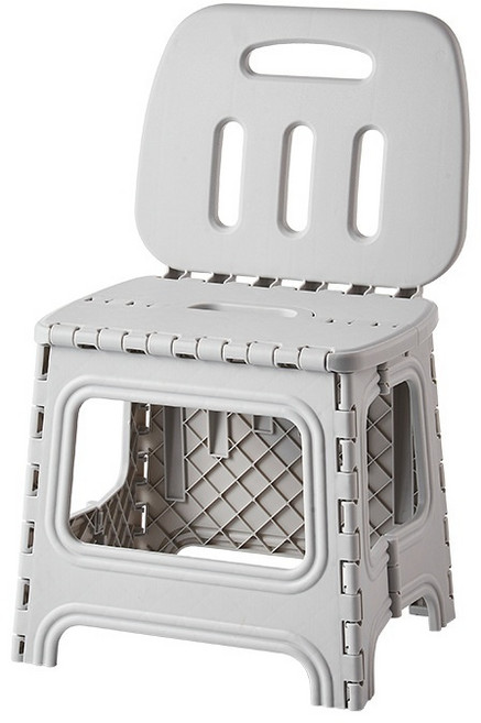 블루밍홈 콤비 패브릭 접이식 의자, 그레이, 1개