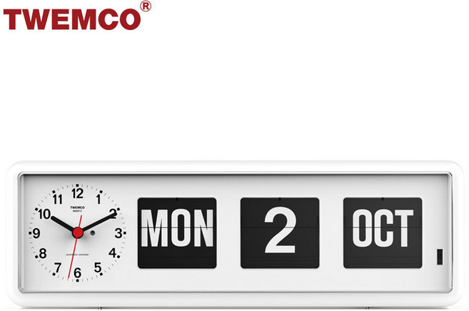 트웸코 BQ-38 퍼페추얼 캘린더 플립 벽시계 탁상시계 겸용, 화이트