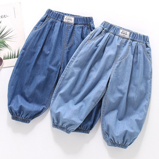 [꼬띠몰] 아동 벌룬핏 데님 밴딩 팬츠
