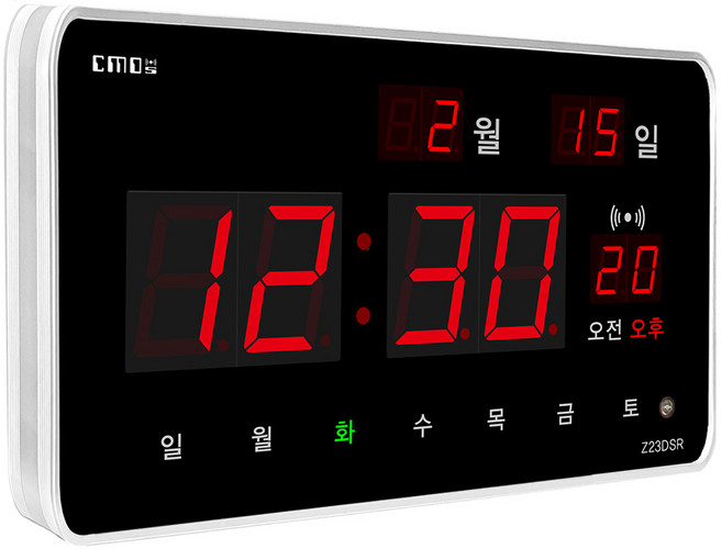 CMOS 씨모스 디지털 무소음 전자 LED 벽시계, Z23DSR기본형