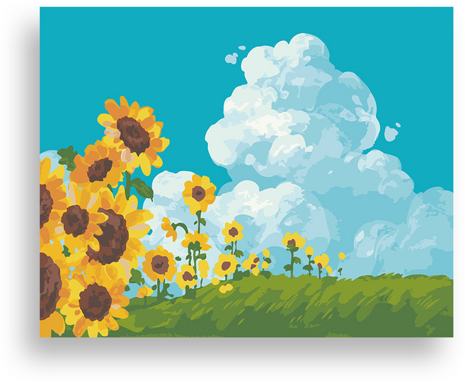 위메이크 페인팅 DIY 명화그리기 세트 해바라기핀 하늘 50x40, 1개