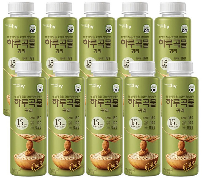 HY 한국야쿠르트 잇츠온 하루곡물 귀리 40gX10개, 40g, 10개