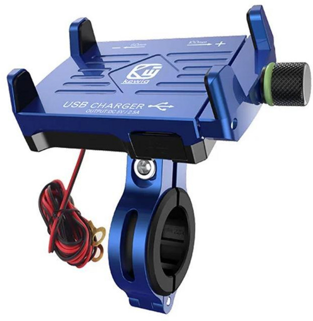 자전거 전화 거치대 초경량 휴대용 핸드폰 홀더 범용 알루미늄 오토바이 USB 충전기 핸들 바 미러 휴대폰 모터, 없음, 7) Blue Charger Holder, 1개