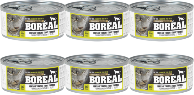보레알 고양이 습식캔 주식캔 습식사료, 칠면조+송어, 156g, 6개