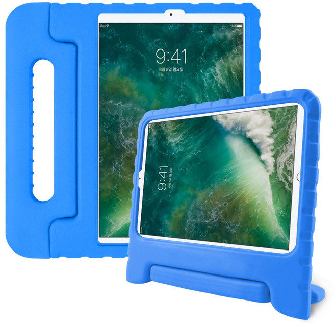 더조은셀러 아이패드 호환 어린이 안전 에바폼 케이스, 블루
