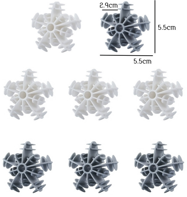 눈꽃 세탁볼 빨래 엉킴 구김 방지, 8개, 화이트4개+그레이4개
