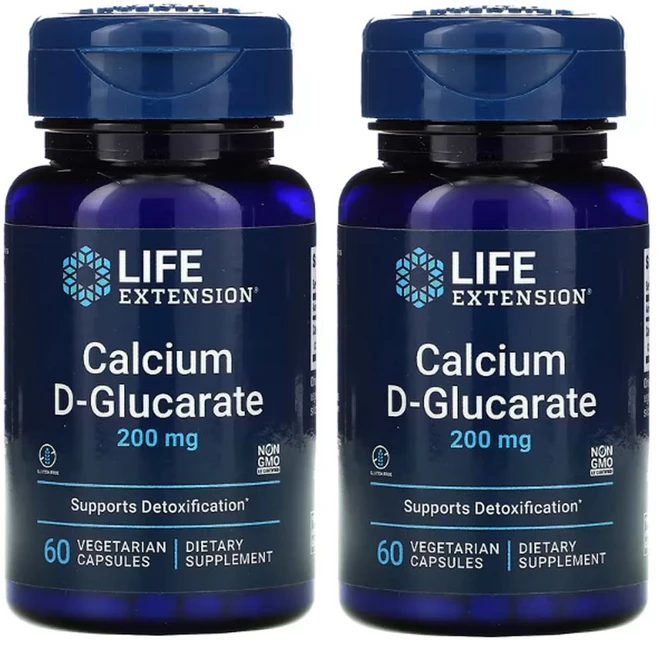 라이프익스텐션 칼슘 D 글루카레이트 200mg 60정 Glucarate, 2개, 기본 - 쿠팡