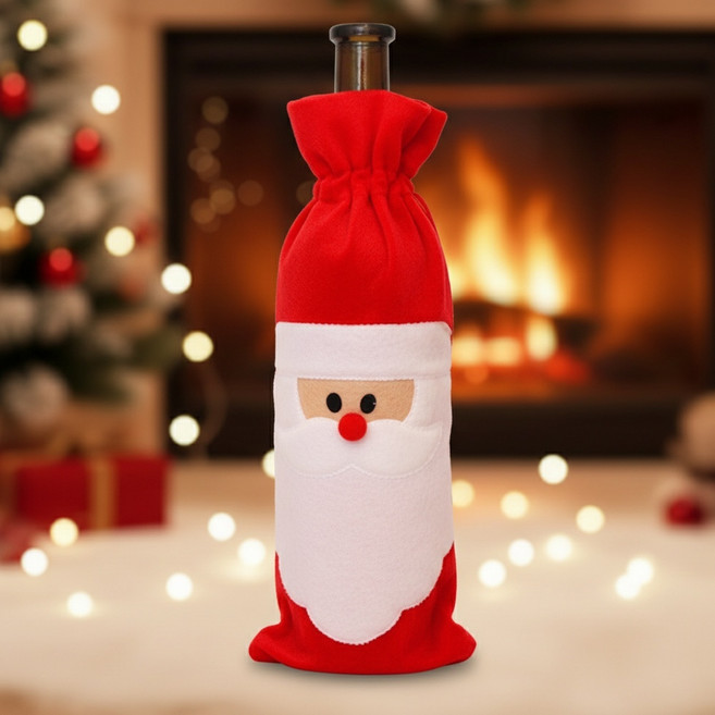 산타 와인백 크리스마스 홈파티 술병주머니 와인병 커버 선물 포장, 1개, SN.산타와인파우치