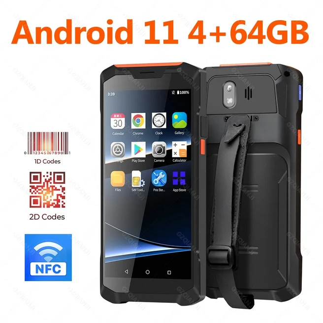 2D QR 바코드 스캐너 리더가 장착된 4G64G 안드로이드 11 PDA NFC Wifi 5.5 인치 데이터 수집기 ​​무선 모, 01 EU, 01 EU