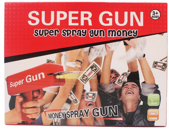Super Gun 噴錢槍 附電池 玩具鈔, 一個入, N/A