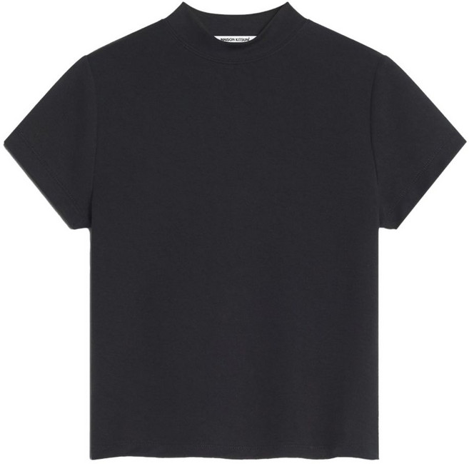 메종키츠네 모크 넥 반소매 티셔츠